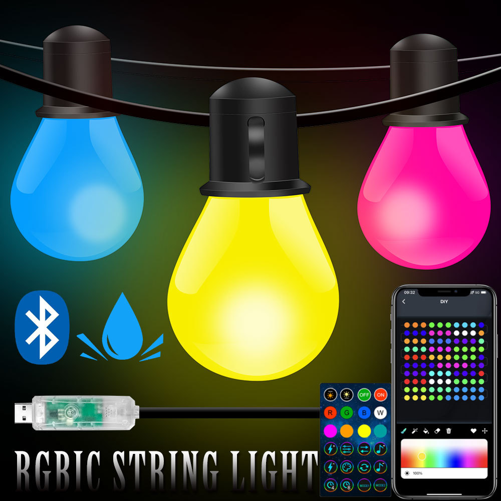 Smart Garden Festoon Lights - سلسلة إضاءة LED ذكية G40 مع
