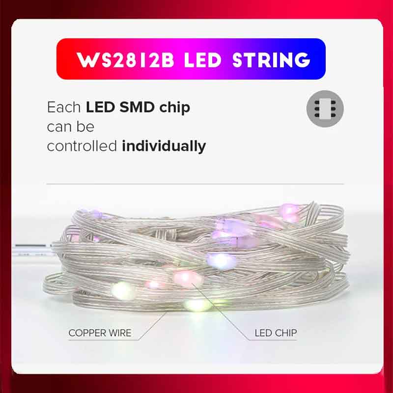 Smart Garden Festoon Lights - شريط إضاءة LED للزينة، أضواء عيد