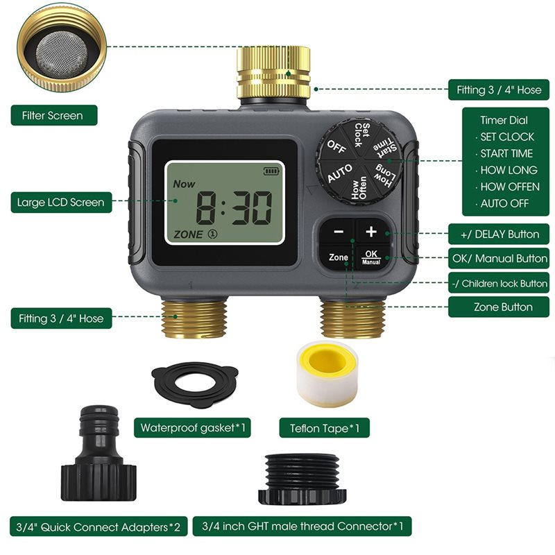 AY14 - مؤقت ري أوتوماتيكي بمخر - مراجعة Smart Garden Water Timer وسعره