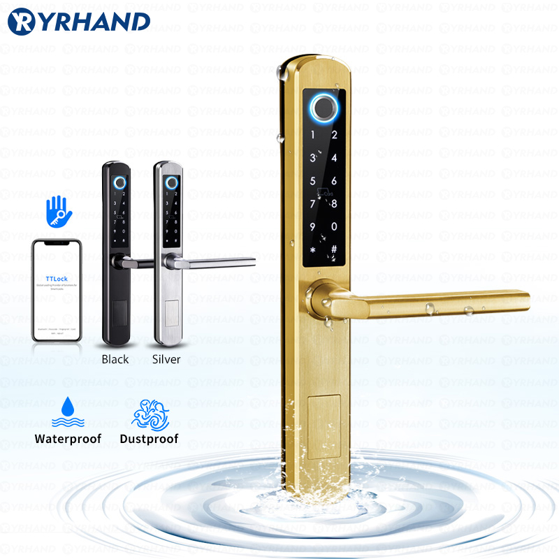 IP66 الذهب الفولاذ المقاوم للص - مراجعة Smart Garden Door Lock وسعره