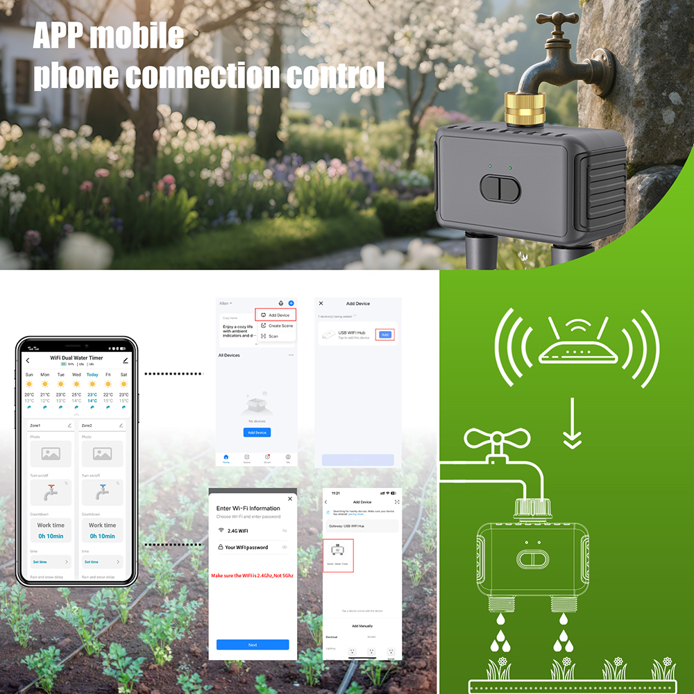 نظام ري الحدائق الأوتوماتيكي ب - مراجعة Wifi Irrigation Timer وسعره