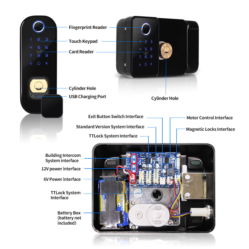 قفل حافة بصمة مزدوجة الجانب ،  - مراجعة Smart Garden Door Lock وسعره