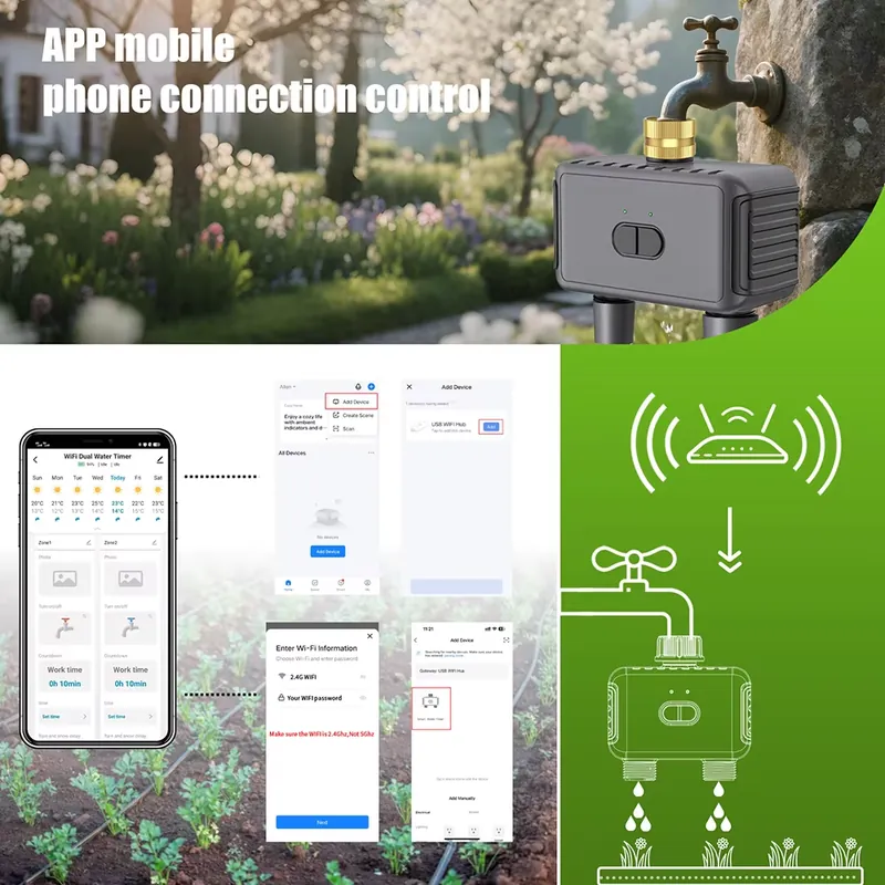 WAP01 مؤقت ري ذكي بتحكم عبر تط - مراجعة Smart Garden System وسعره
