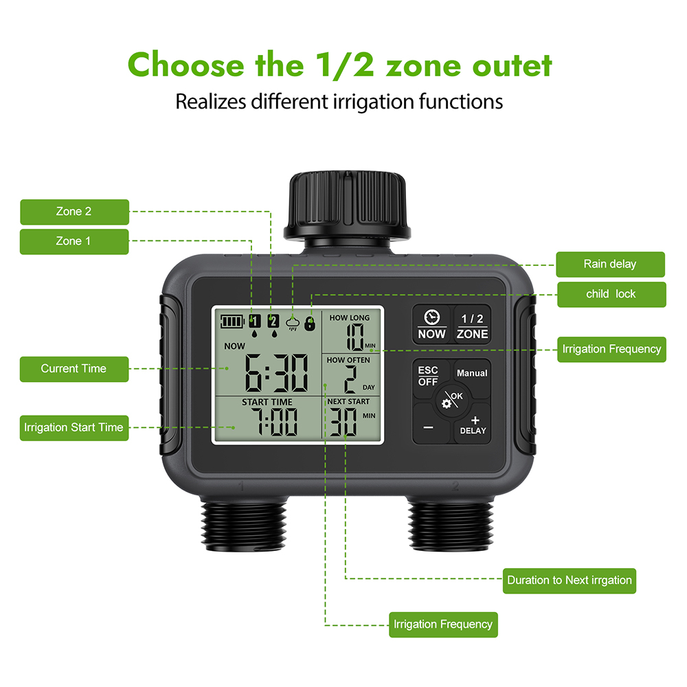 جهاز توقيت ري الحدائق بشاشة LC - مراجعة Smart Garden Water Timer وسعره