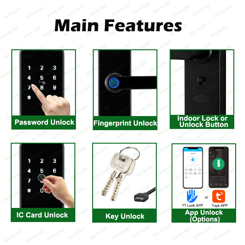RAYKUBE K8 قفل الباب الذكي TTl - مراجعة Smart Garden Door Lock وسعره