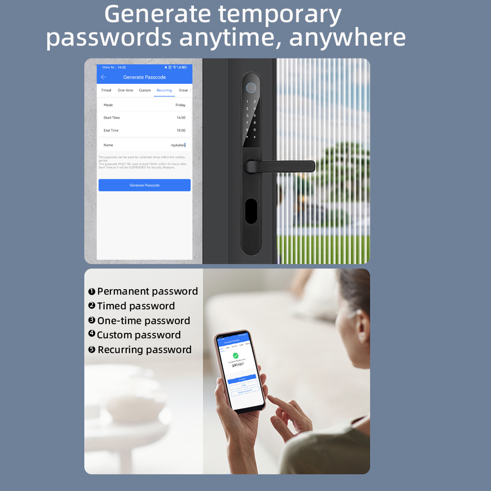 قفل باب من الألومنيوم Raykube  - مراجعة Smart Garden Door Lock وسعره